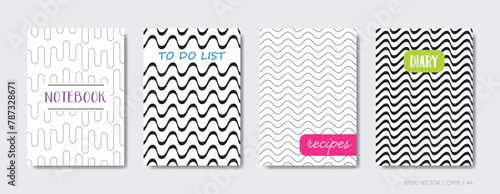 Universal abstract wavy line cover page templates