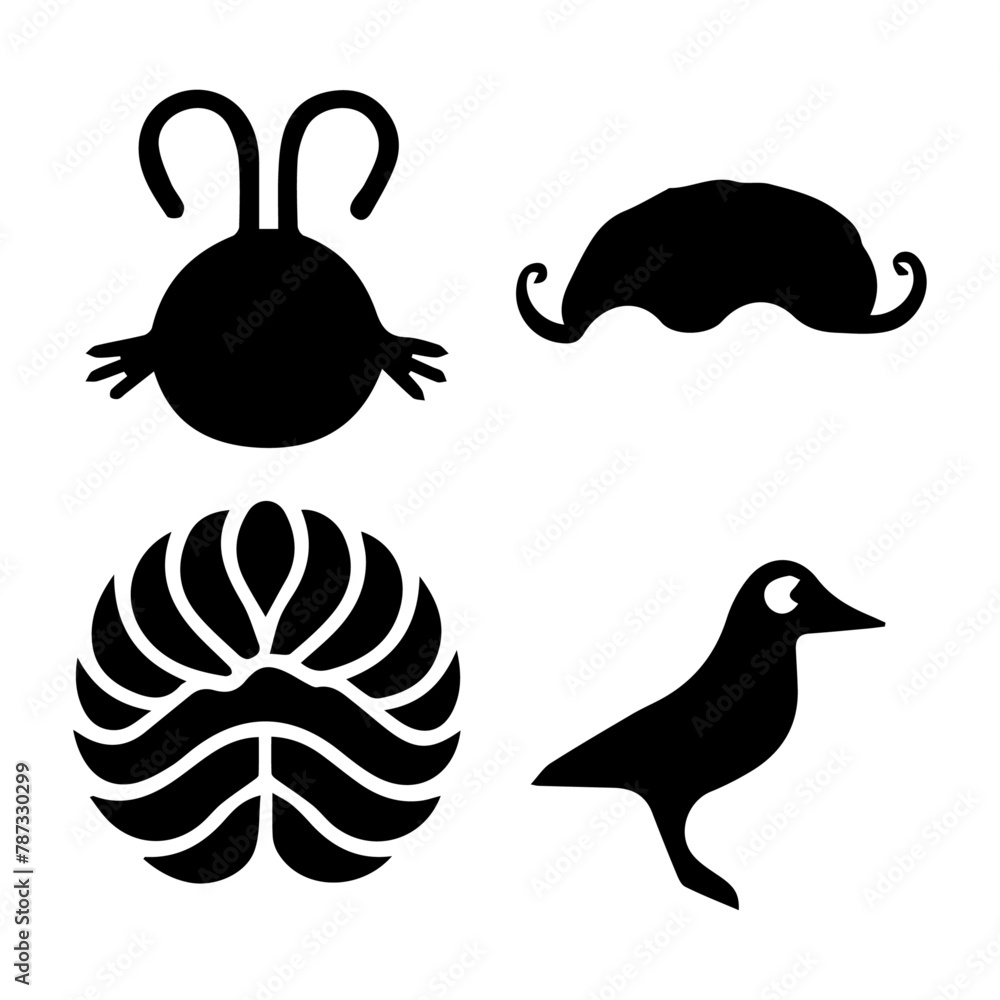 Shape and Flower Silhouettes, Silhouette Variety, Floral and Geometric Silhouettes, Shapes & Flowers, Floral & Shape Silhouettes.