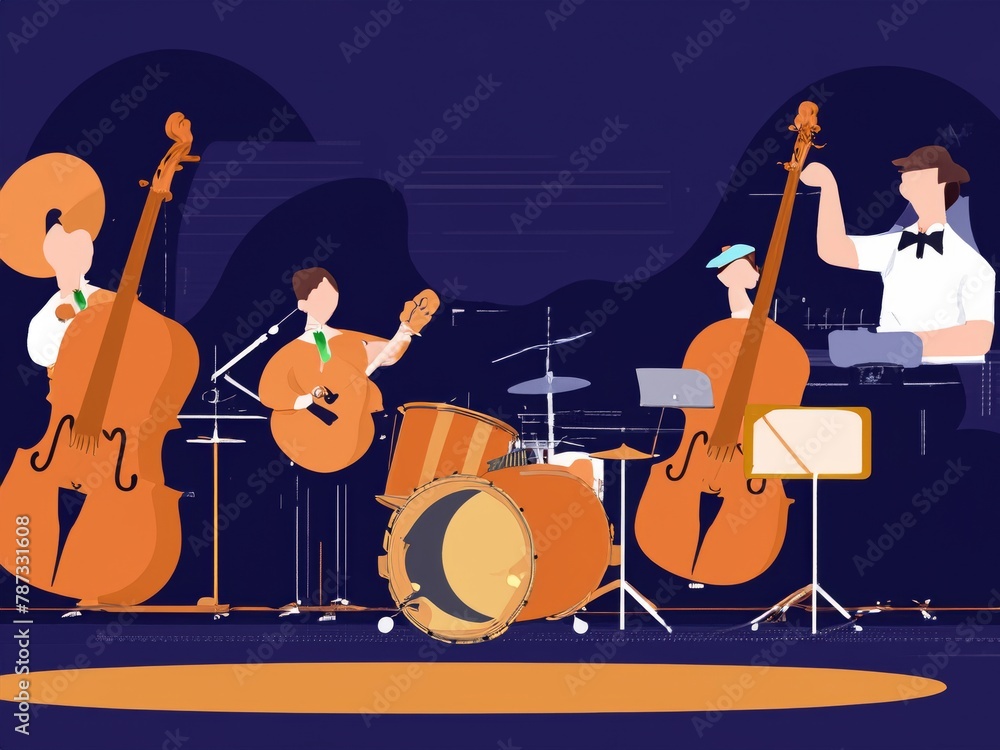 Fototapeta premium jazz orchestra on stage
