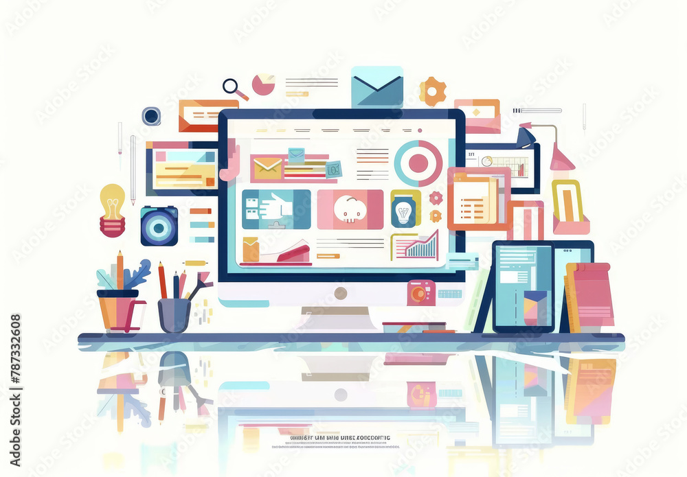 Vector illustration of web design and development. Vector illustration of web design and development.