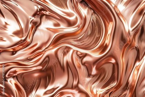 Shimmery copper textures flow with elegance and abstract beauty.