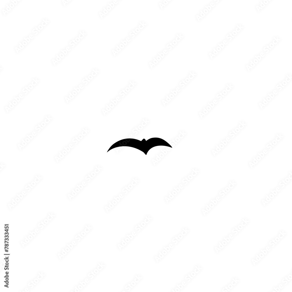 Naklejka premium Black Flying Seagull Silhouette