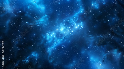 Beautiful dark blue space background with stars and nebula, space wallpaper. Generated by artificial intelligence. © Ailee Tian