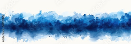 Beautiful blue watercolor cloud design on a clean white background for creative projects