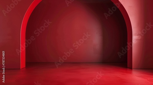 Red Room With Arches and Red Floor