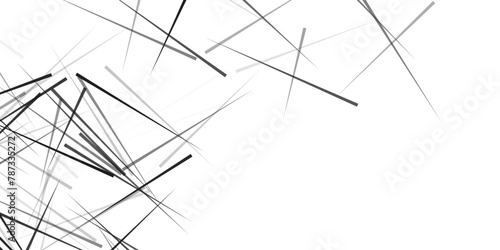 Horizontal template with chaotic lines. Simple vector illustration. Abstract pattern black random stripe background diagonal chaos line angle