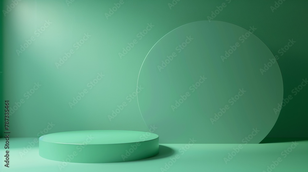 Green Room With Round Object Green Room With Round Object