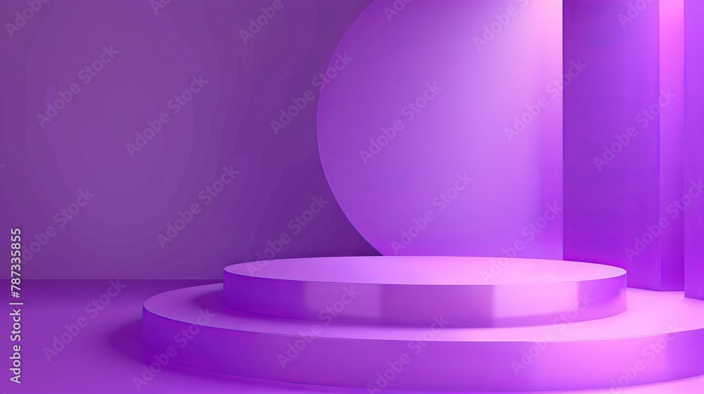 Purple Background With Round Podium Purple Background With Round Podium
