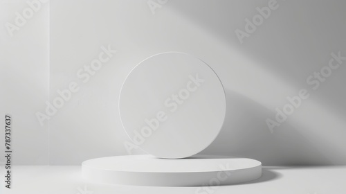 White Round Object on Podium for Product Visualization