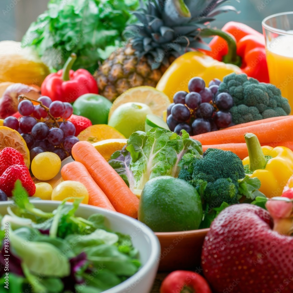 Vegetable salad in a plate. Healthy food. Vegetarian meal. Fresh organic vegetables and fruits. Vegetable salad in a plate. Healthy food. Vegetarian meal. Fresh organic vegetables and fruits.