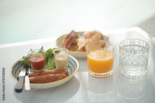 Breakfast set for food background