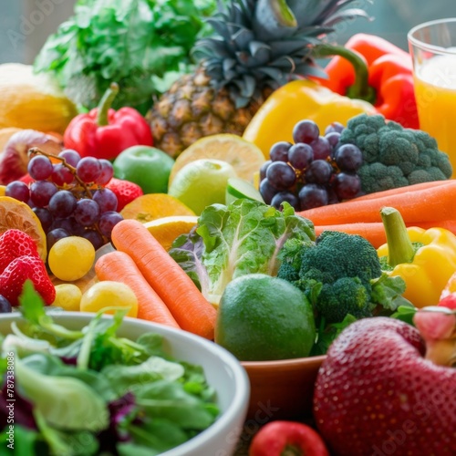 Vegetable salad in a plate. Healthy food. Vegetarian meal. Fresh organic vegetables and fruits. © Gleb