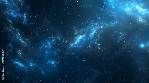 Beautiful dark blue space background with stars and nebula, space wallpaper. Generated by artificial intelligence.