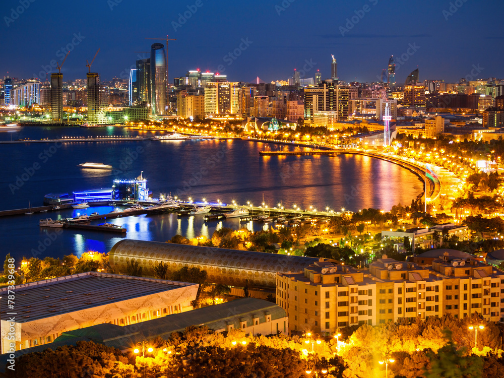Obraz premium Baku aerial panoramic view