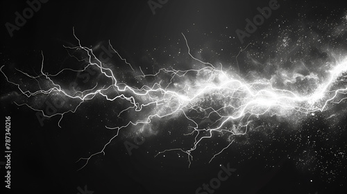 Realistic electric discharge energy flow or lightning, generative Ai