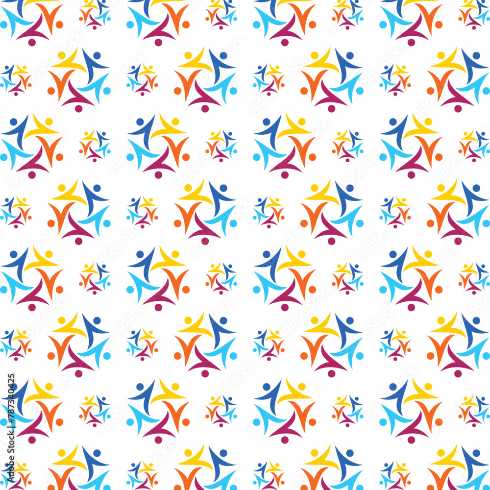 Group notable trendy multicolor repeating pattern vector illustration background design