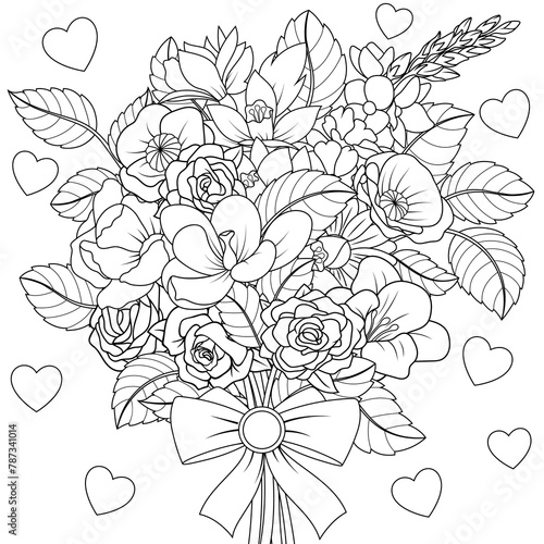 Vector illustration, beautiful bouquet of spring flowers