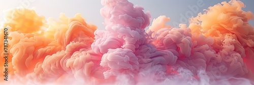 Colorful powder explosion creating a vibrant spectacle on a clean white background photo