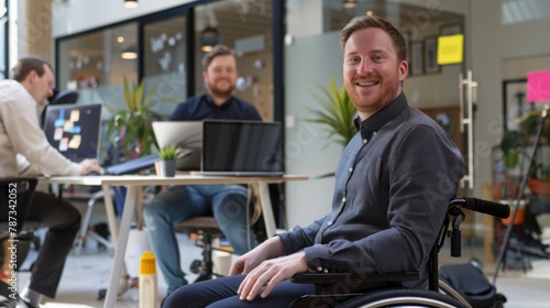 A Smiling Man in Wheelchair