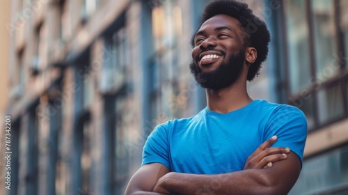 A Smiling Man in the City photo