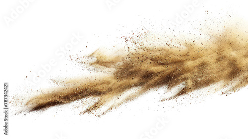 abstract golden sand grain flying explosion isolated on transparent or white background © id512