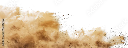 Obraz sandstorm sand dust cloud flying small particles isolated in transparent background, PNG