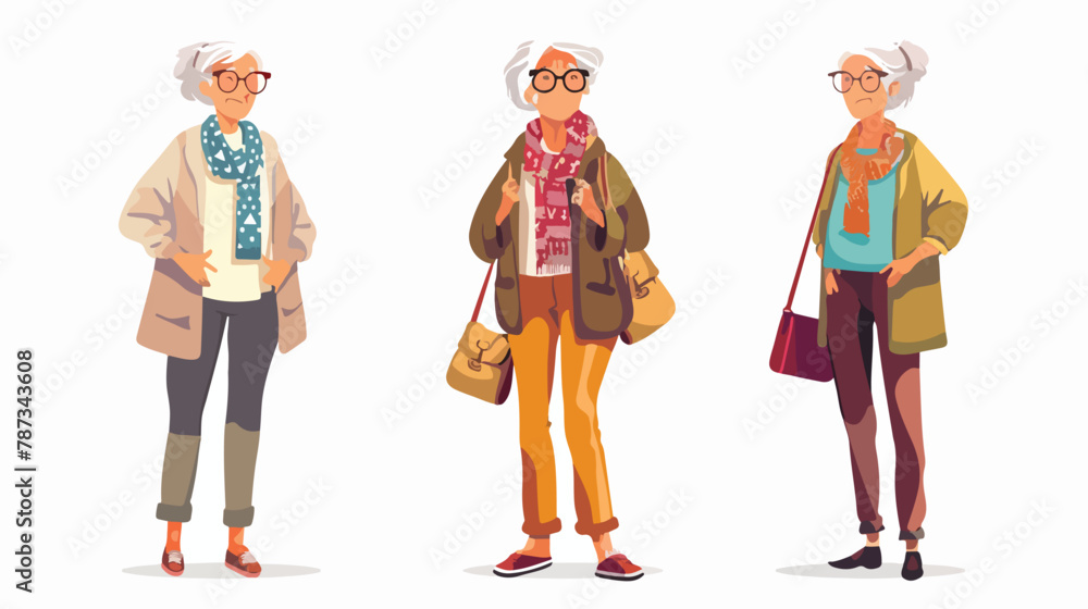 Senior confident Ladies. Different bright clothing