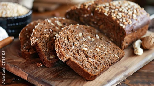 Rye bread made with molasses orange peel and nuts