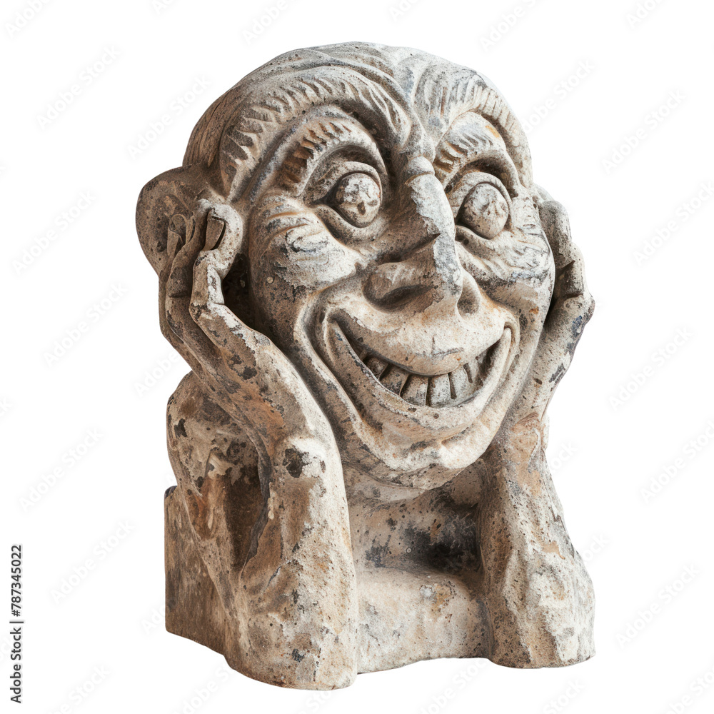Obraz premium Grotesque of Romanesque Art isolated on transparent png.
