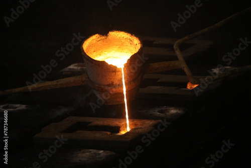 Canvas Print Pouring Molten iron