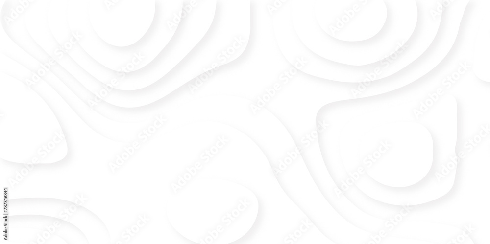 Abstract wavy line paper cut white background.