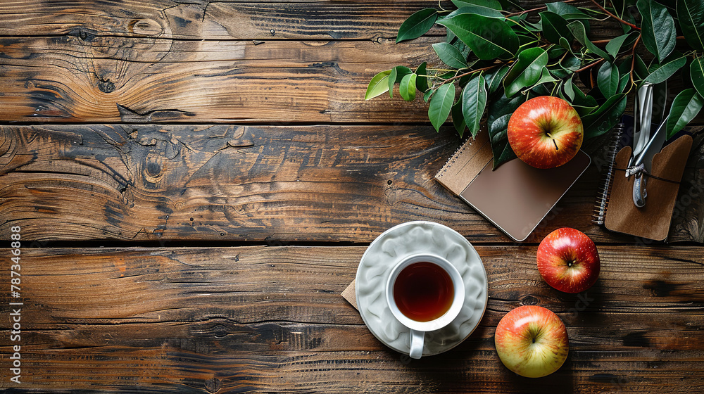 apples on a wooden table apples on a wooden table