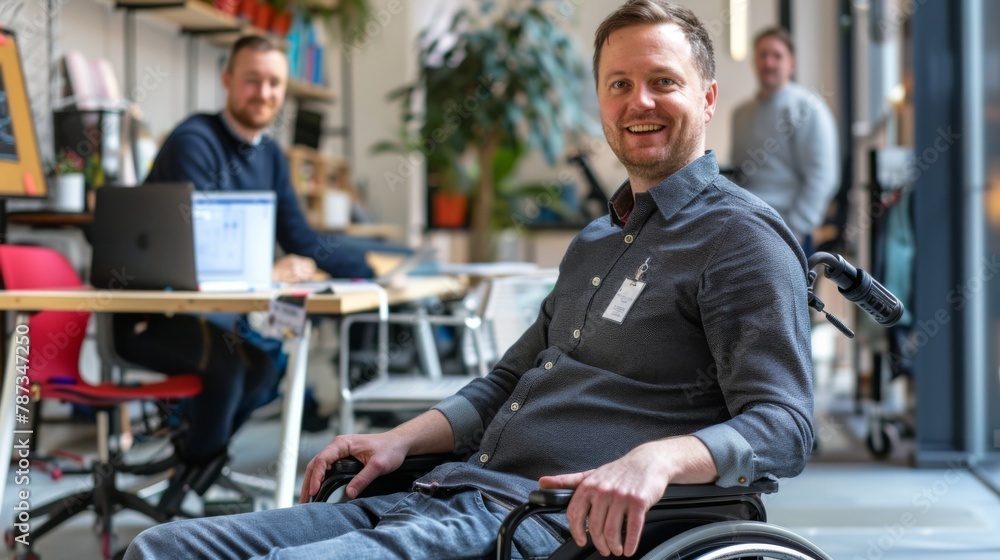 Smiling Professional in Wheelchair