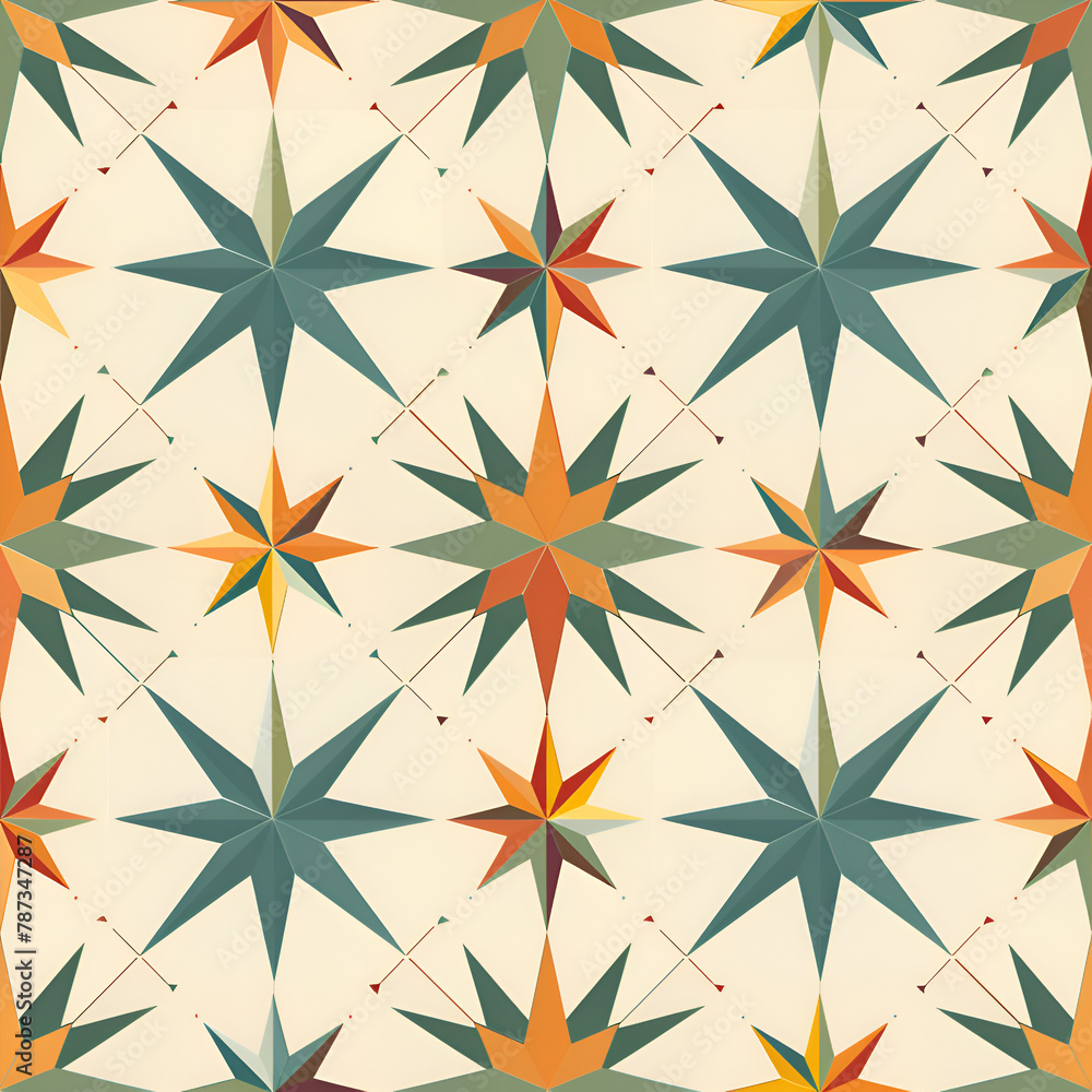 A colorful tile pattern with a star design. The stars are in different colors and sizes, and they are arranged in a way that creates a sense of movement and energy. Generative AI A colorful tile pattern with a star design. The stars are in different colors and sizes, and they are arranged in a way that creates a sense of movement and energy. Generative AI