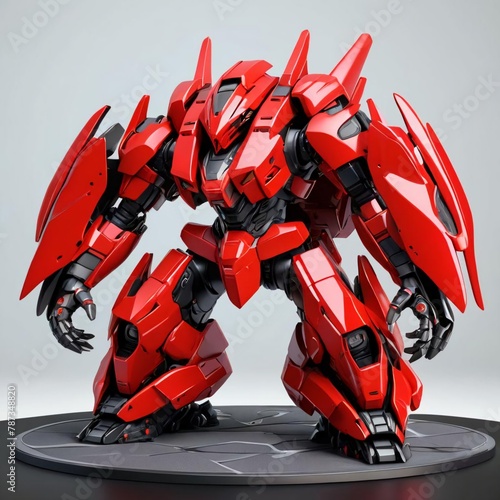 빨간색 로봇 전사 모형 photo