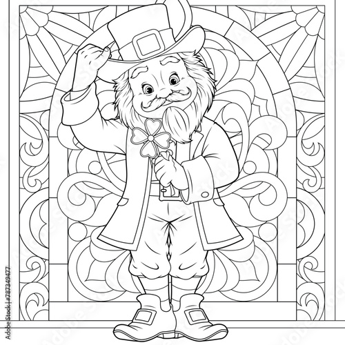 Vector illustration, funny gnome leprechaun, st. patrick's day