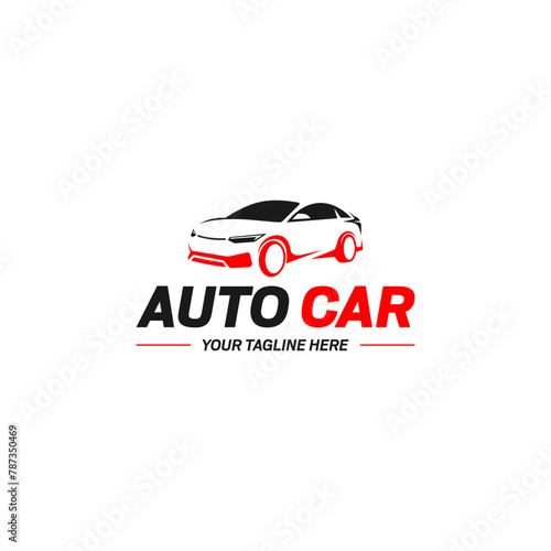 Sports car logo design with concept sports vehicle icon silhouette on dark blue background. Suitable for your design need  logo  illustration  animation  etc.