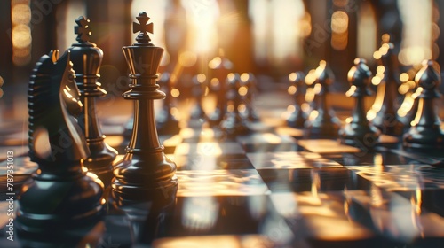 Leader, business strategy and planning, chess concept