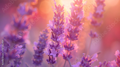 A mix of lavender and peach hues intermingle softly, casting a serene and harmonious glow that calms the mind and spirit.