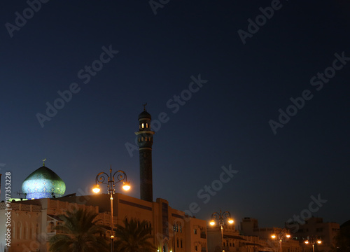 Night view of Muscat in Oman photo