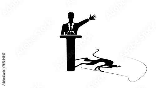 Election Fraud, black isolated silhouette