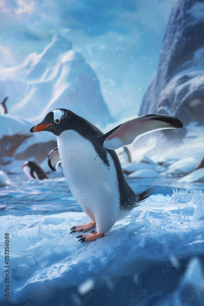 Fototapeta premium Design a captivating CG wallpaper presenting a whimsical jellyfish viewed from behind