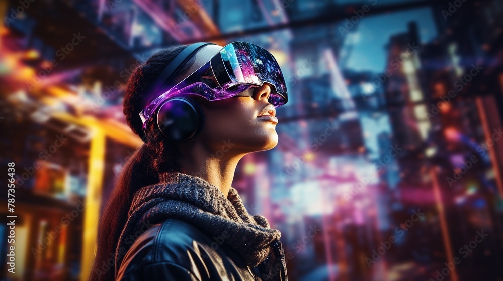 In a future where pastel virtual reality interfaces revolutionize business