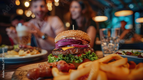 Juicy burgers at the bar. A meeting place for friends to chat