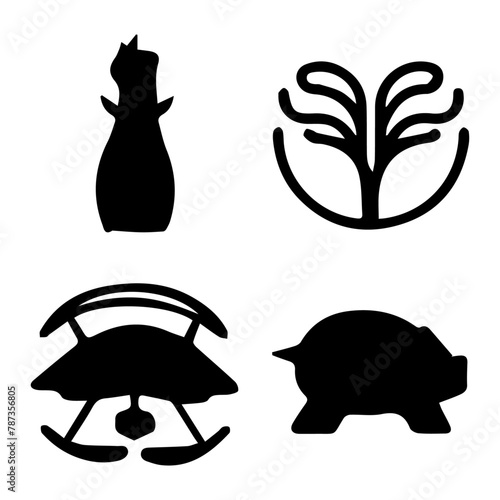 Shape and Flower Silhouettes, Silhouette Variety, Floral and Geometric Silhouettes, Shapes & Flowers, Floral & Shape Silhouettes.