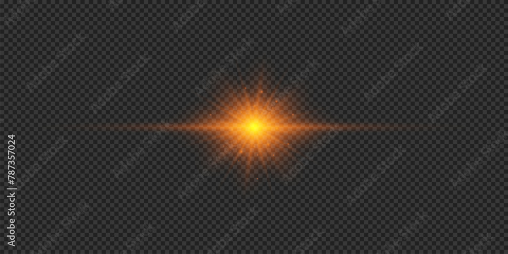 Orange horizontal light effect of lens flares Orange horizontal light effect of lens flares