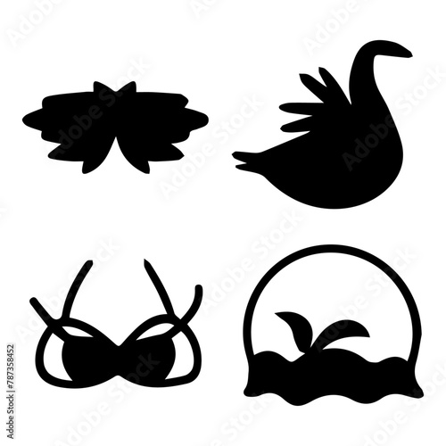 Shape and Flower Silhouettes, Silhouette Variety, Floral and Geometric Silhouettes, Shapes & Flowers, Floral & Shape Silhouettes.