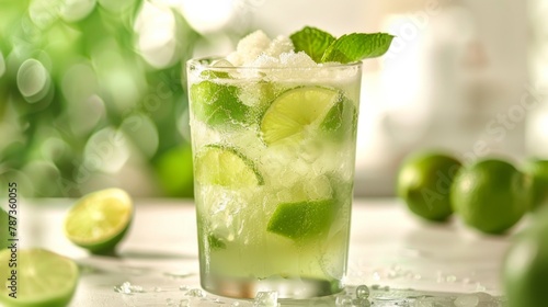 Glass Filled With Ice and Lime Slices