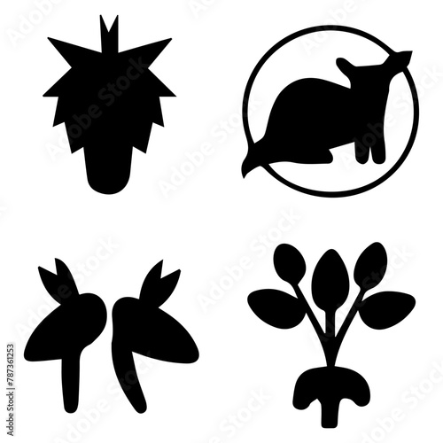 Shape and Flower Silhouettes, Silhouette Variety, Floral and Geometric Silhouettes, Shapes & Flowers, Floral & Shape Silhouettes.
