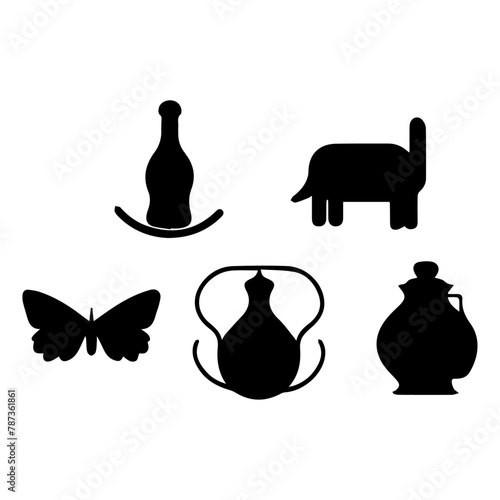 Shape and Flower Silhouettes, Silhouette Variety, Floral and Geometric Silhouettes, Shapes & Flowers, Floral & Shape Silhouettes.